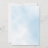 Blauwe lucht bloemeneucalyptus jongen kruis doop kaart (Achterkant)