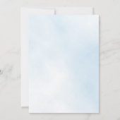 Blauwe lucht bloemeneucalyptus jongen kruis doop kaart (Achterkant)