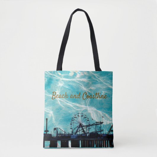 Blauwe lucht Boardwalk Tote Bag (Voorkant)