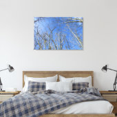 Blauwe Lucht, Bomen in de Winter Canvas Afdruk (Insitu (Slaapkamer))