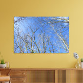 Blauwe Lucht, Bomen in de Winter Canvas Afdruk (Insitu (Woonkamer))