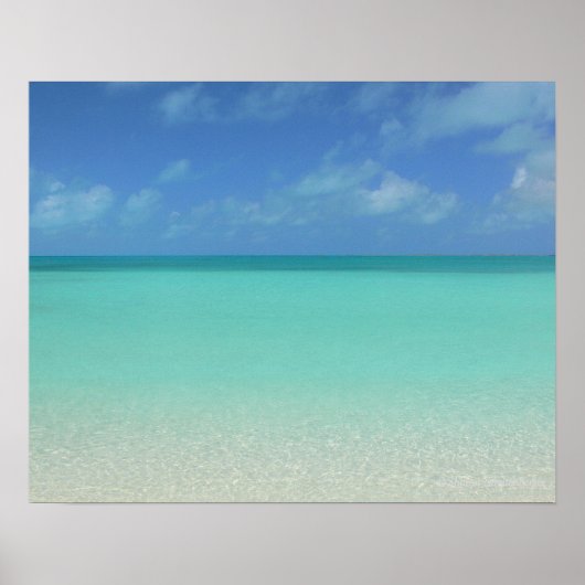 "BLAUWE LUCHT BOVEN HELDER BLAUW GROEN CARIBISCH W POSTER (Voorkant)