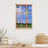 Blauwe lucht boven het park uitzicht - Neframe-ven Poster (Keuken)