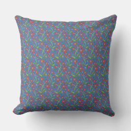 Blauwe Lucht | Dansende Aquarel Margrieten Kussen