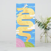 Blauwe Lucht Draak - Funky Schattig Kaart (Staand voorkant)