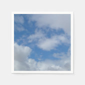 Blauwe lucht en witte pluizige wolken Optimistisch Servet (Voorkant)