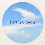 Blauwe lucht en witte wolk met een twist ronde kartonnen onderzetter (Voorkant)