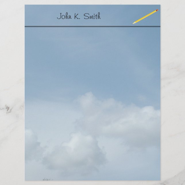 Blauwe lucht en witte wolken. (Voorkant)
