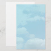 blauwe lucht en witte wolken briefpapier (Voorkant / Achterkant)