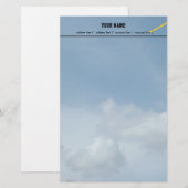 Blauwe lucht en witte wolken. briefpapier (Voorkant / Achterkant)