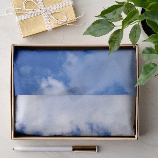 Blauwe Lucht en Witte Wolken Foto Tissuepapier (Geschenk)