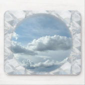 Blauwe lucht en witte wolken in lijst muismat (Voorkant)