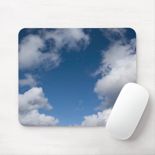 blauwe lucht en witte wolken muismat (Met muis)