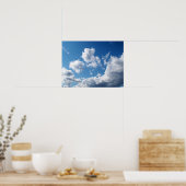 blauwe lucht en witte wolken poster (Keuken)