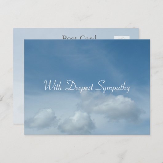 Blauwe lucht en witte wolken sympathie briefkaart (Voorkant / Achterkant)