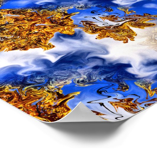 Blauwe lucht en wolken Abstracte kunst Poster (Hoek)