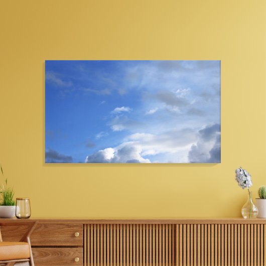 Blauwe lucht en wolken canvas afdruk (Insitu (Woonkamer))