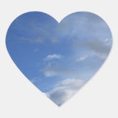 Blauwe lucht en wolken hart sticker (Voorkant)