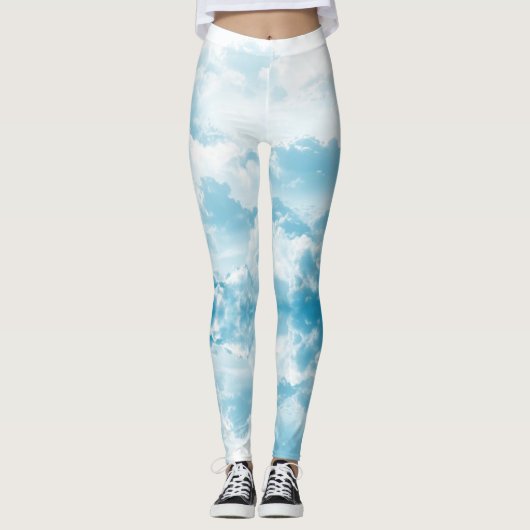 Blauwe lucht en wolken leggings (Voorkant)