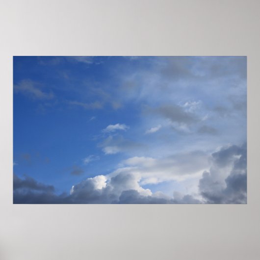 Blauwe lucht en wolken poster (Voorkant)