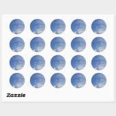 Blauwe lucht en wolken ronde sticker (Vel)