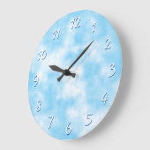 Blauwe lucht- en wolkenkunst op maat grote klok (Hoek)