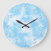 Blauwe lucht- en wolkenkunst op maat grote klok (Voorkant)
