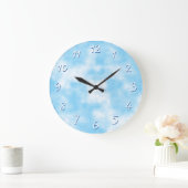 Blauwe lucht- en wolkenkunst op maat grote klok (Huis)