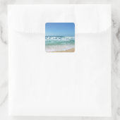 Blauwe lucht en zee 18 vierkante sticker (Tas)