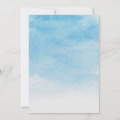 Blauwe lucht fiet landschap bruiloft save the date (Achterkant)