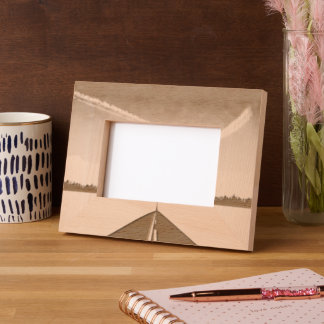 Blauwe lucht gegraveerde lijstjes