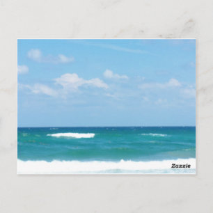 Blauwe lucht golven met witkalk bij Delray Horizon Briefkaart
