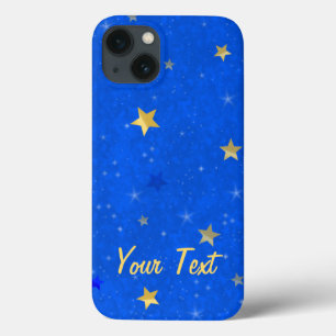Blauwe Lucht Gouden Sterren iPhone 13 Hoesje