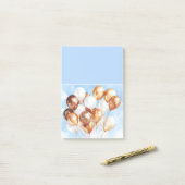 Blauwe Lucht Gouden Witte Ballonnen Post-it® Notes (Op bureau)