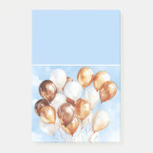 Blauwe Lucht Gouden Witte Ballonnen Post-it® Notes (Voorkant)