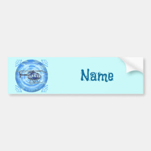 Blauwe Lucht Helikopter bumpersticker
