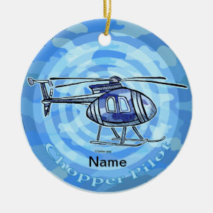 Blauwe Lucht Helikopter ornament
