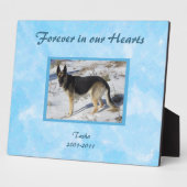 Blauwe lucht huisdier-herdenkingsfotoplaquette fotoplaat (Zijkant)