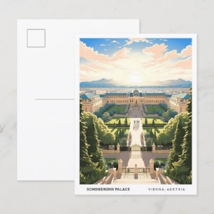 Blauwe lucht in Schonbrunn Palace Wenen Oostenrijk Briefkaart