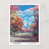 Blauwe lucht in Yoyogi Park Tokyo Japan Reizen Briefkaart (Voorkant)