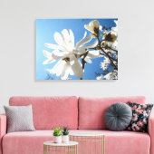 Blauwe Lucht Magnolia Bloemstukken Canvas Kunst Pr (Insitu (Woonkamer))