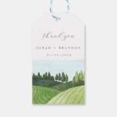 Blauwe lucht met akker bruiloft bedank cadeau labe cadeaulabel (Achterkant)