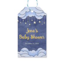 Blauwe lucht met hangende sterren - Gift Label