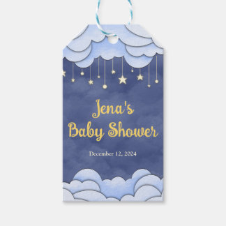 Blauwe lucht met hangende sterren - Gift Label Cadeaulabel