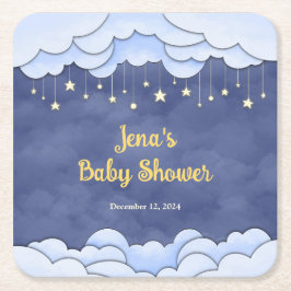 Blauwe lucht met hangende sterren - kartonnen onderzetters