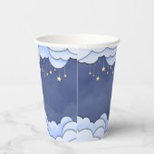 Blauwe lucht met hangende sterren - papieren bekers (Rechts)