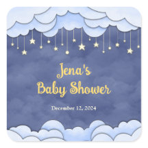 Blauwe lucht met hangende sterren - Sticker