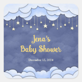 Blauwe lucht met hangende sterren - Sticker