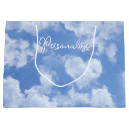 Blauwe Lucht Met Hartvormige Wolk Naam Branded Groot Cadeauzakje