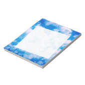 Blauwe lucht met witte wolken + verzadigde kleuren notitieblok (Linkerzijde)